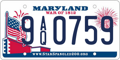 MD license plate 9AQ0759