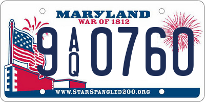 MD license plate 9AQ0760