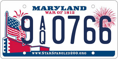 MD license plate 9AQ0766