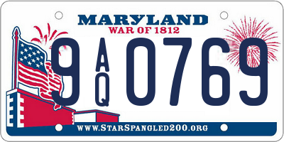 MD license plate 9AQ0769