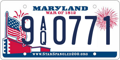 MD license plate 9AQ0771