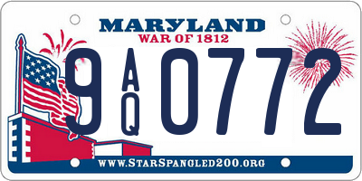MD license plate 9AQ0772