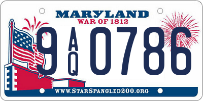 MD license plate 9AQ0786