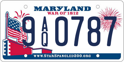 MD license plate 9AQ0787