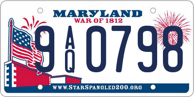 MD license plate 9AQ0798