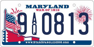MD license plate 9AQ0813