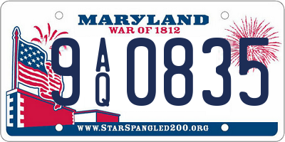 MD license plate 9AQ0835