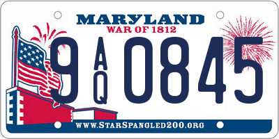 MD license plate 9AQ0845