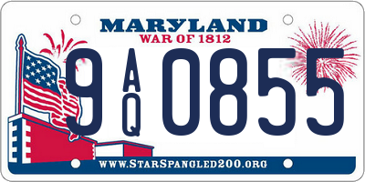 MD license plate 9AQ0855