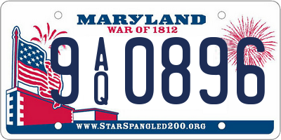 MD license plate 9AQ0896