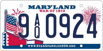 MD license plate 9AQ0924