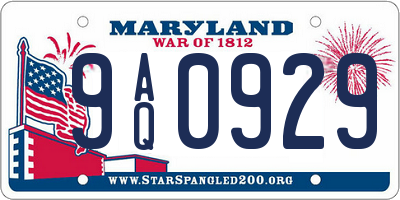 MD license plate 9AQ0929