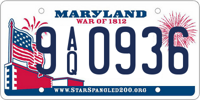 MD license plate 9AQ0936