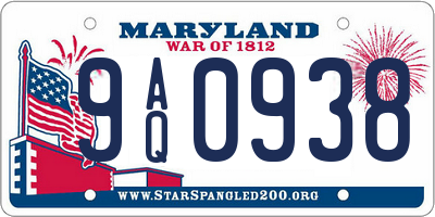 MD license plate 9AQ0938