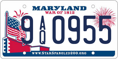 MD license plate 9AQ0955