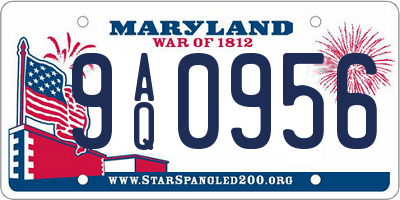 MD license plate 9AQ0956