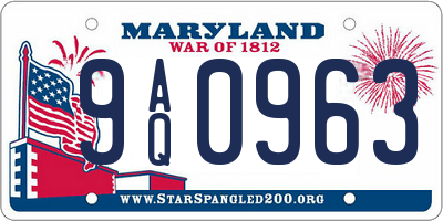MD license plate 9AQ0963