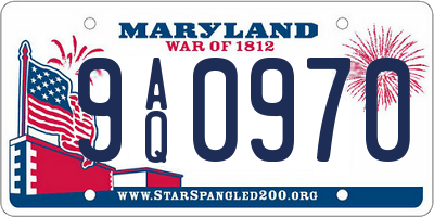 MD license plate 9AQ0970