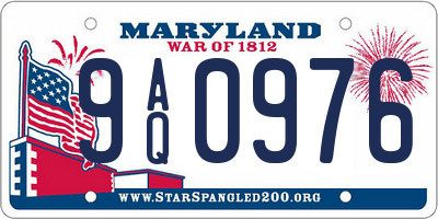 MD license plate 9AQ0976