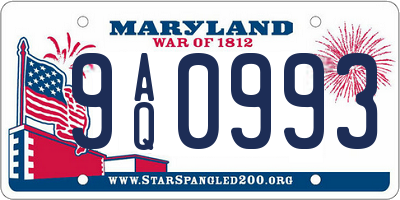 MD license plate 9AQ0993