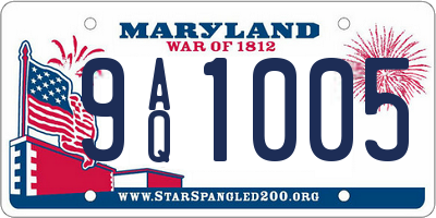 MD license plate 9AQ1005
