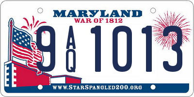 MD license plate 9AQ1013