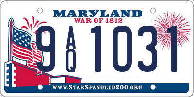 MD license plate 9AQ1031