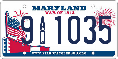MD license plate 9AQ1035