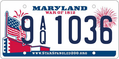 MD license plate 9AQ1036