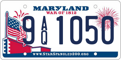MD license plate 9AQ1050