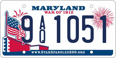 MD license plate 9AQ1051