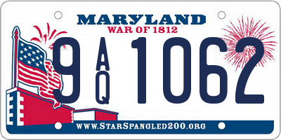 MD license plate 9AQ1062