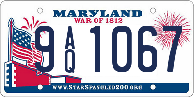 MD license plate 9AQ1067