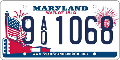MD license plate 9AQ1068