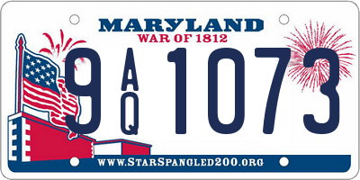 MD license plate 9AQ1073