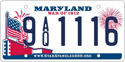 MD license plate 9AQ1116