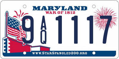 MD license plate 9AQ1117