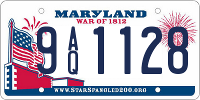 MD license plate 9AQ1128