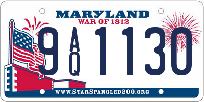 MD license plate 9AQ1130