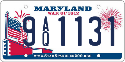 MD license plate 9AQ1131
