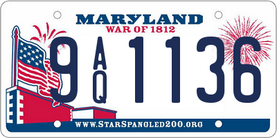 MD license plate 9AQ1136