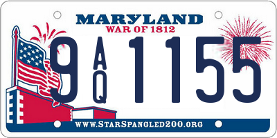 MD license plate 9AQ1155