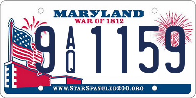 MD license plate 9AQ1159
