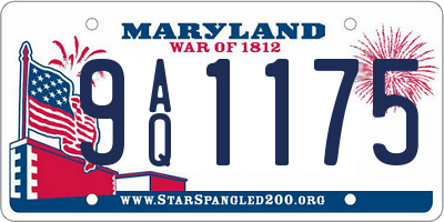 MD license plate 9AQ1175