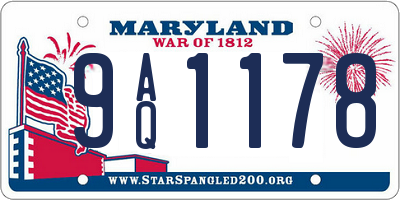 MD license plate 9AQ1178