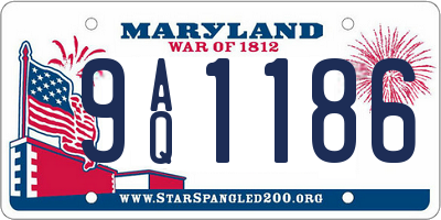 MD license plate 9AQ1186