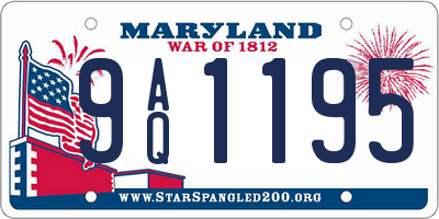 MD license plate 9AQ1195