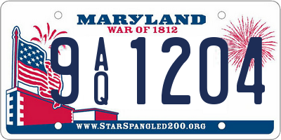 MD license plate 9AQ1204