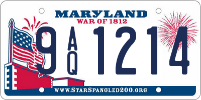 MD license plate 9AQ1214