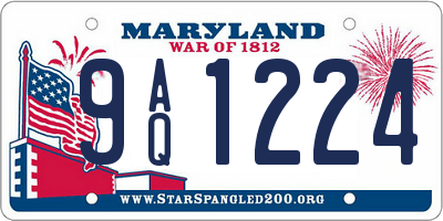 MD license plate 9AQ1224